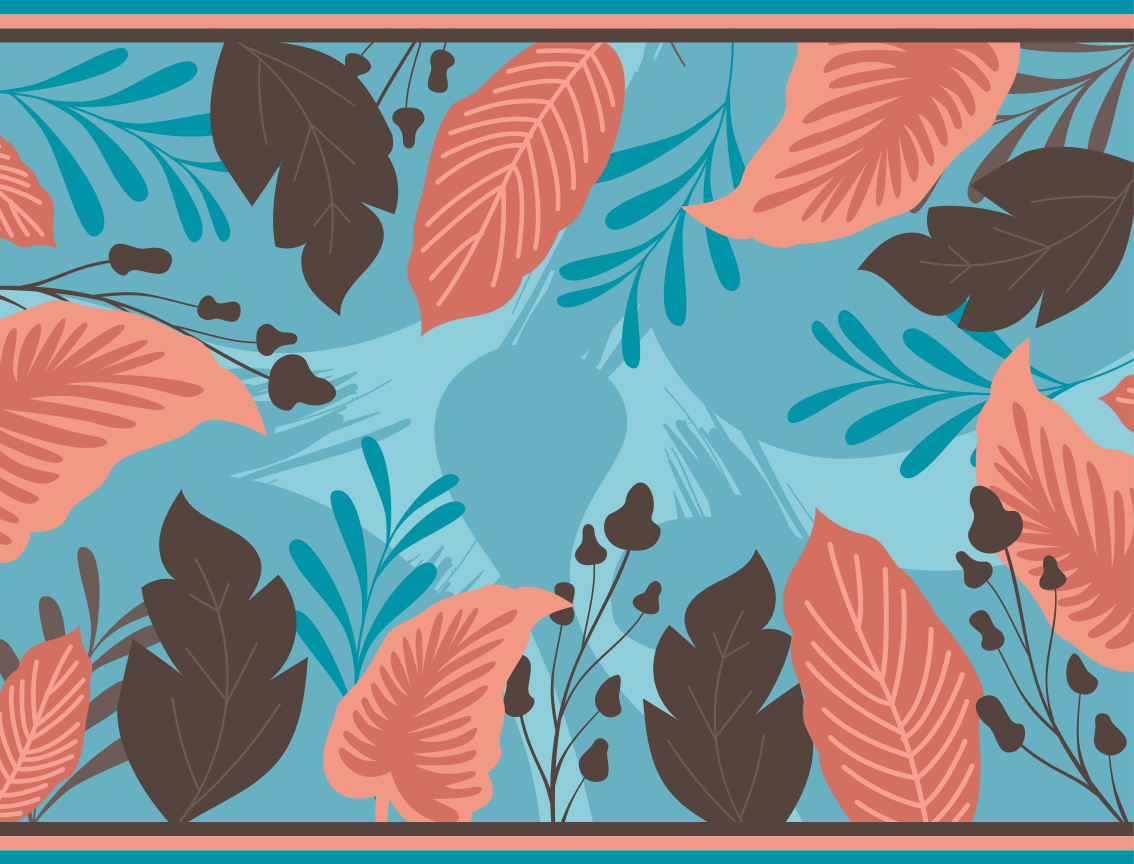 Tapis vinyle plantes motifs de feuilles botaniques - TenStickers