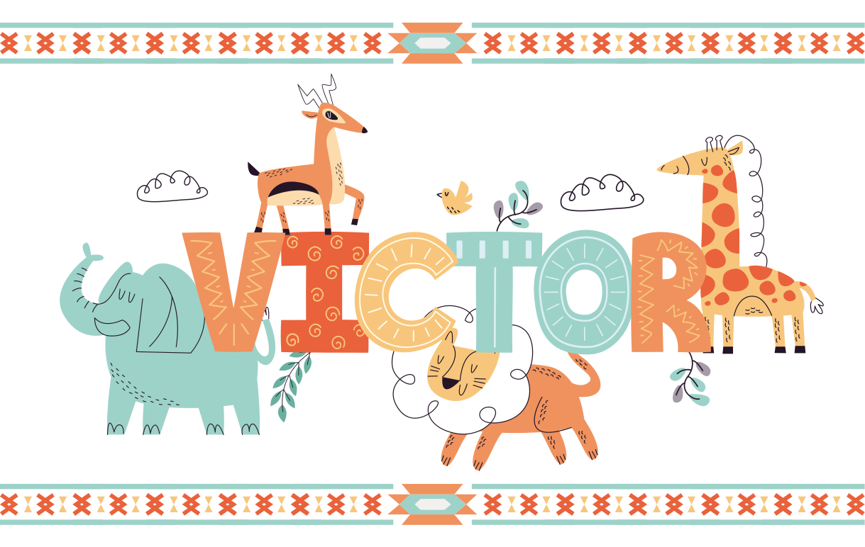 Tapis vinyles personnalisable thème safari personnalisé - TenStickers