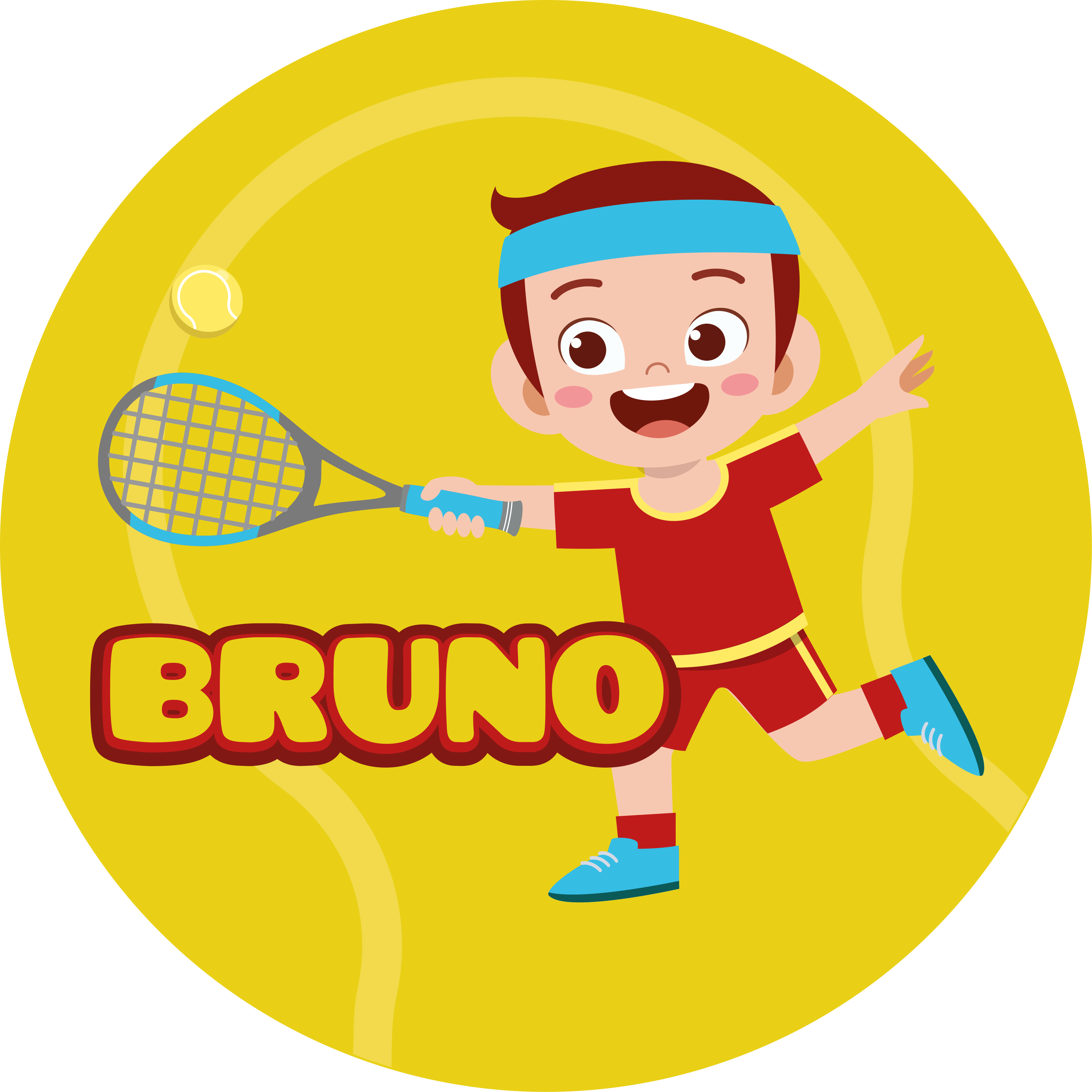 Tapis vinyle avec nom Joueur de tennis enfant avec nom - TenStickers