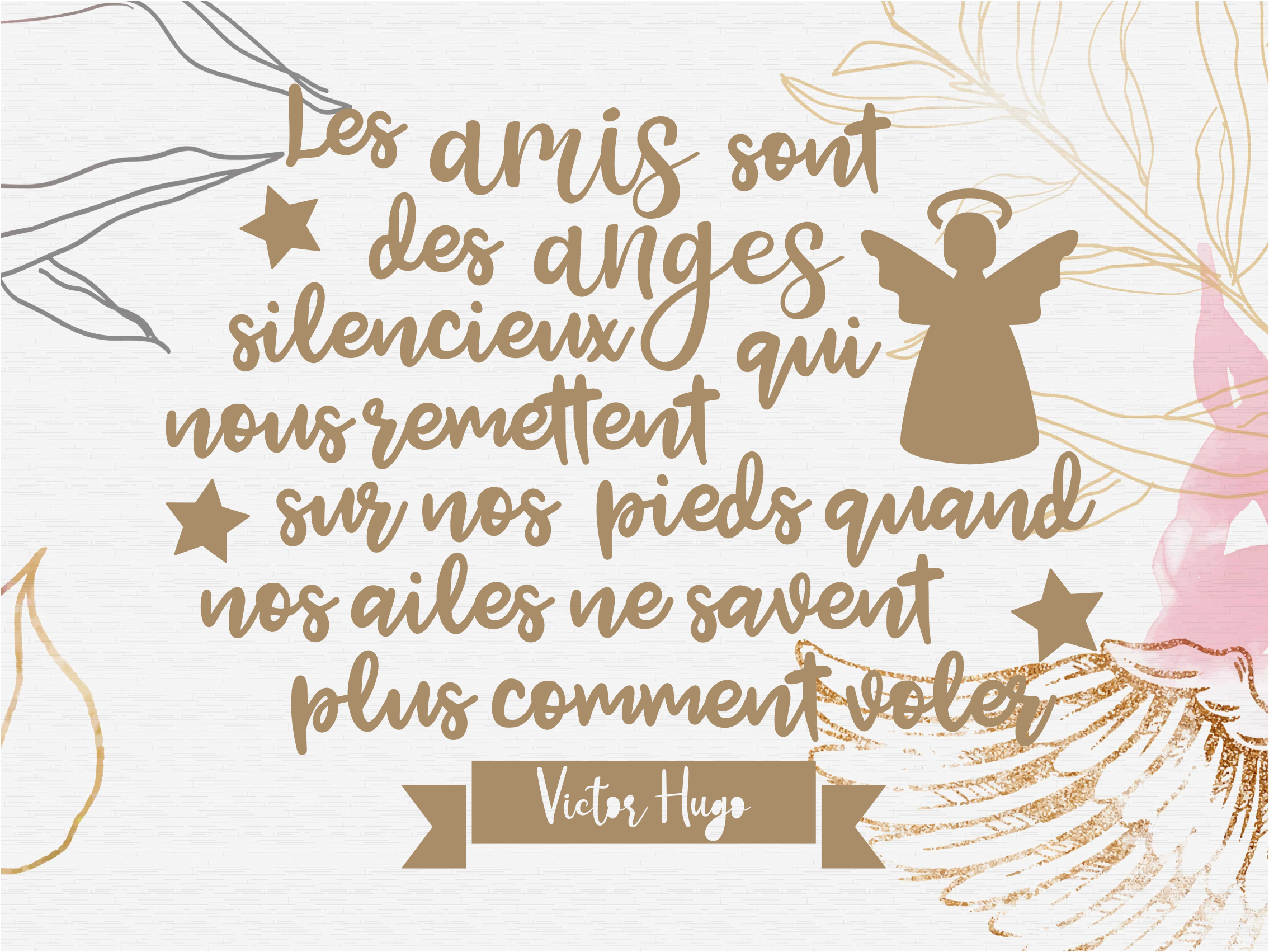 Tapis vinyle citation Citation d'amitié forte victor hugo - TenStickers