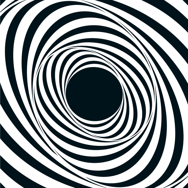 Tapis vinyle géométrique motif tourbillonnant noir et blanc - TenStickers