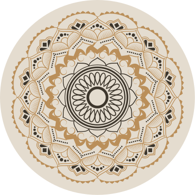 Tapis vinyle mandala motif circulaire de mandala beige - TenStickers