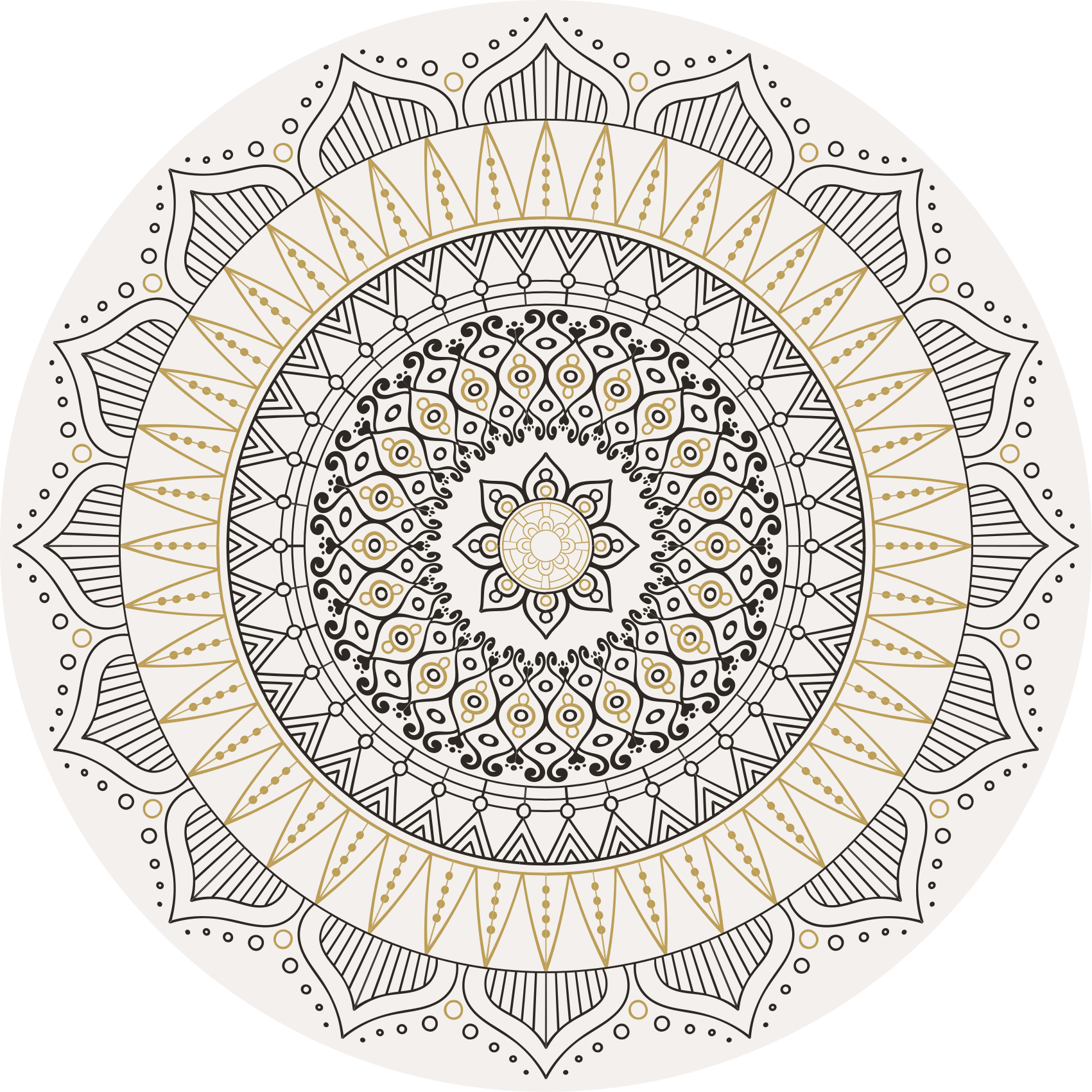 Tapis vinyle mandala centre de table mandala - TenStickers