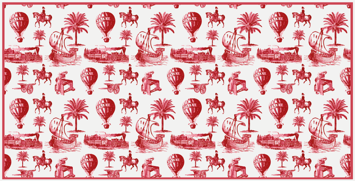 Tapis rétro illustrations d'animaux rouges exotiques - TenStickers