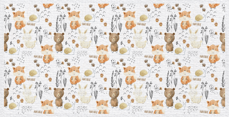 Tapis vinyle pour enfants amis animaux heureux - TenStickers