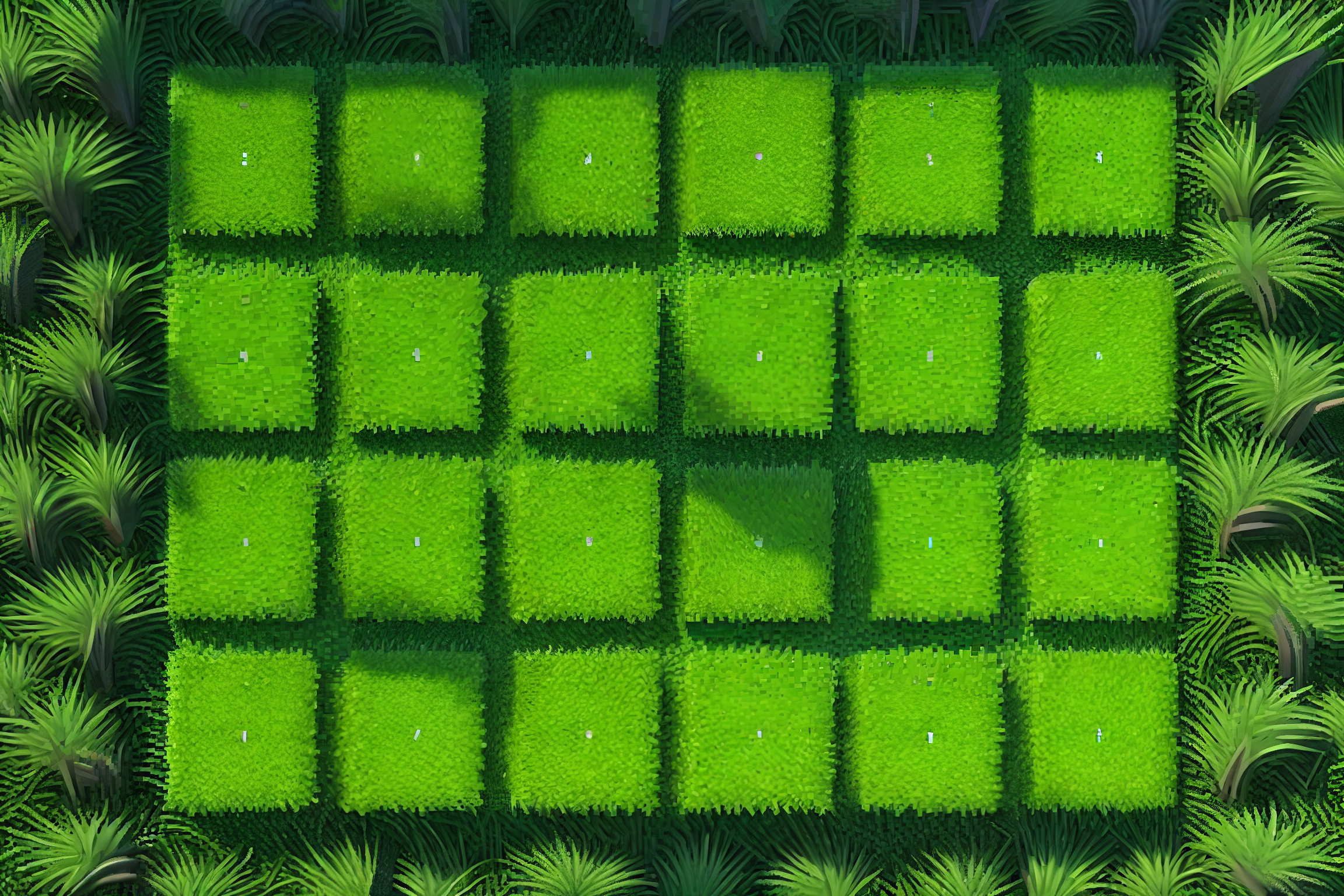 Tapis vinyle nature Terre de gazon cubique - TenStickers