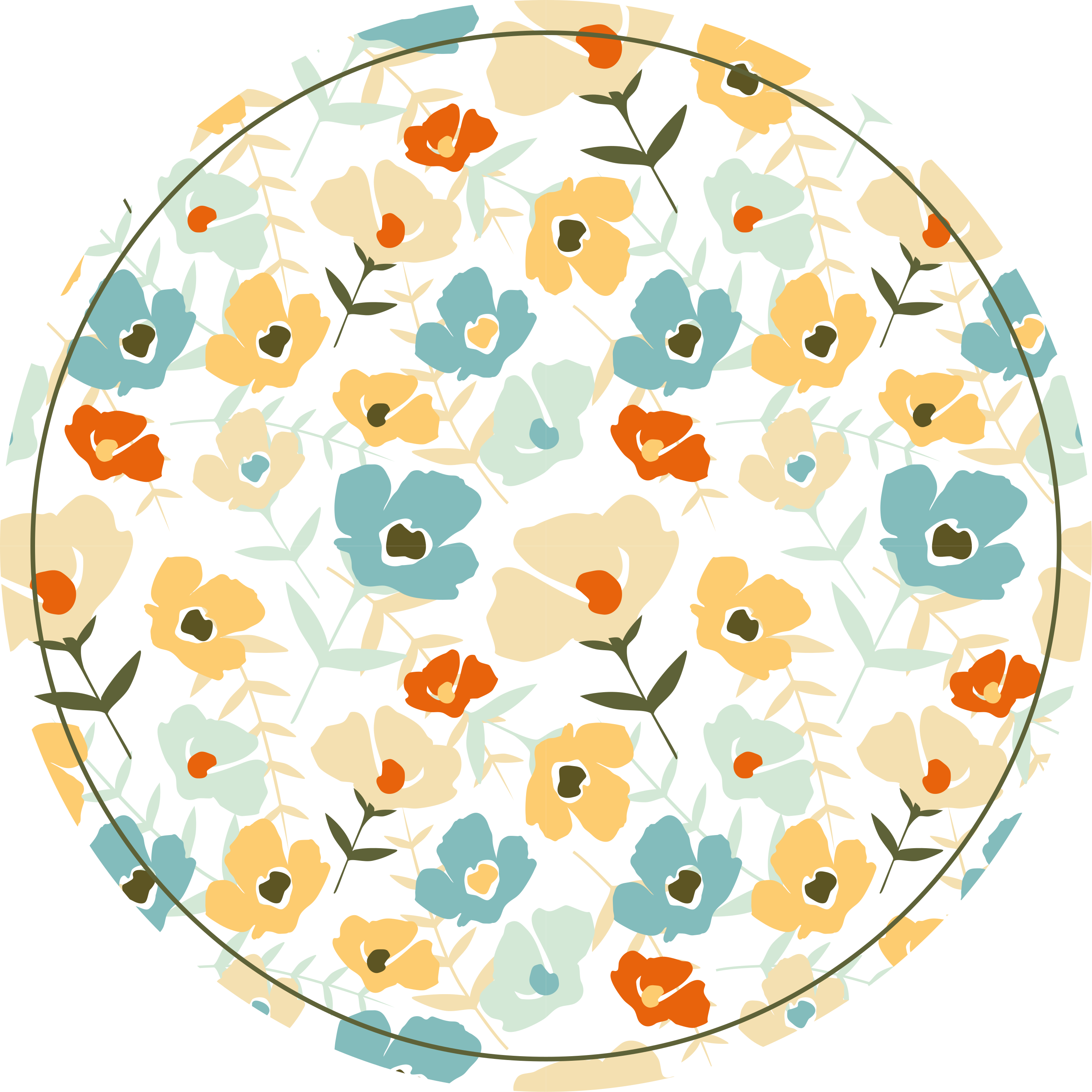 Tapis en vinyle nature fleurs aquarelles - TenStickers