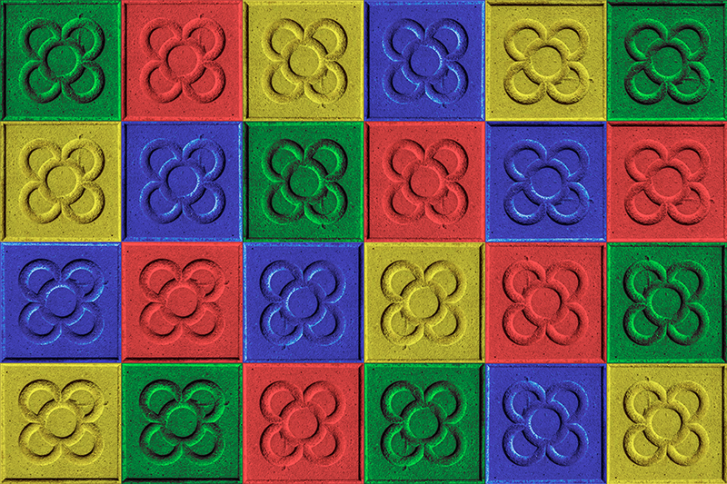 Tapis vinyle salon carreaux Pop Art Panot - TenStickers