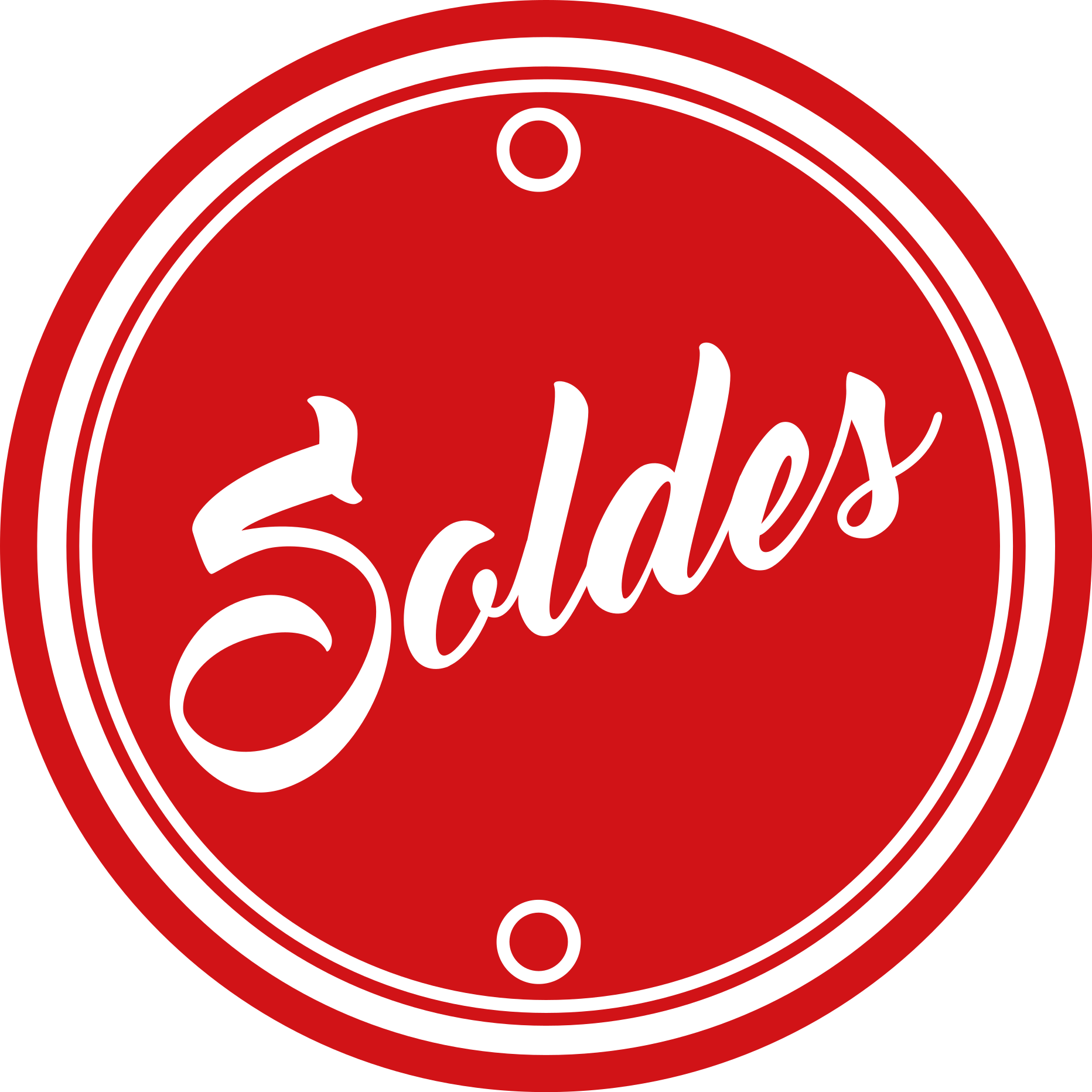 Tapis vinyle rond vente de texte cercle rouge - TenStickers