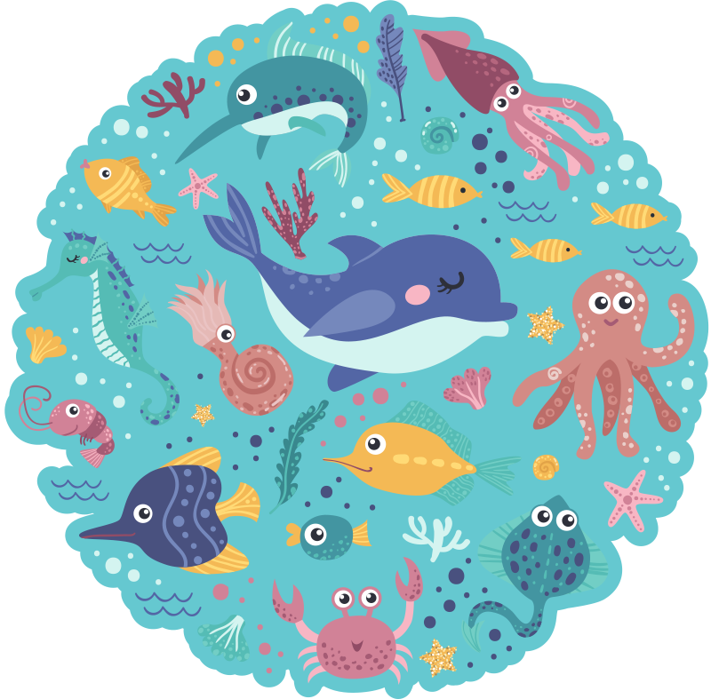 Tapis vinyle illustrations de poisson - TenStickers
