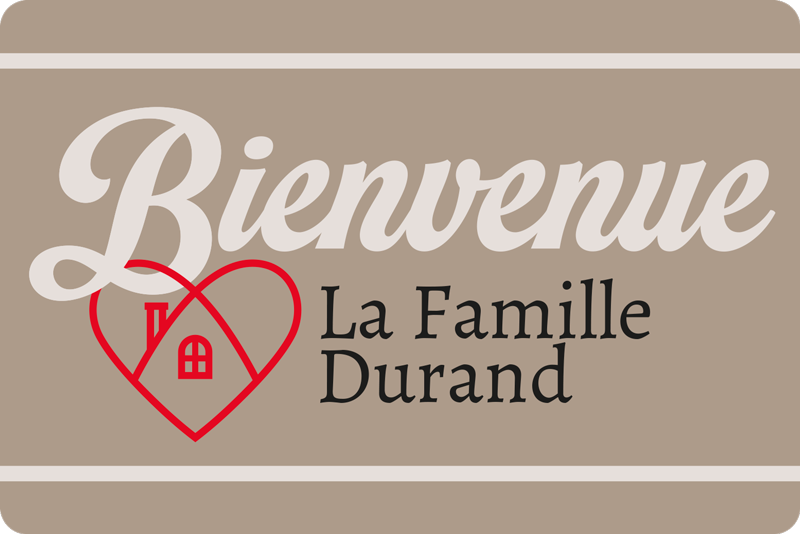 Tapis vinyle hall d'entrée bienvenue nom de famille - TenStickers