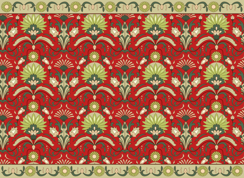 Tapis vinyle salle a manger design vert traditionnel - TenStickers