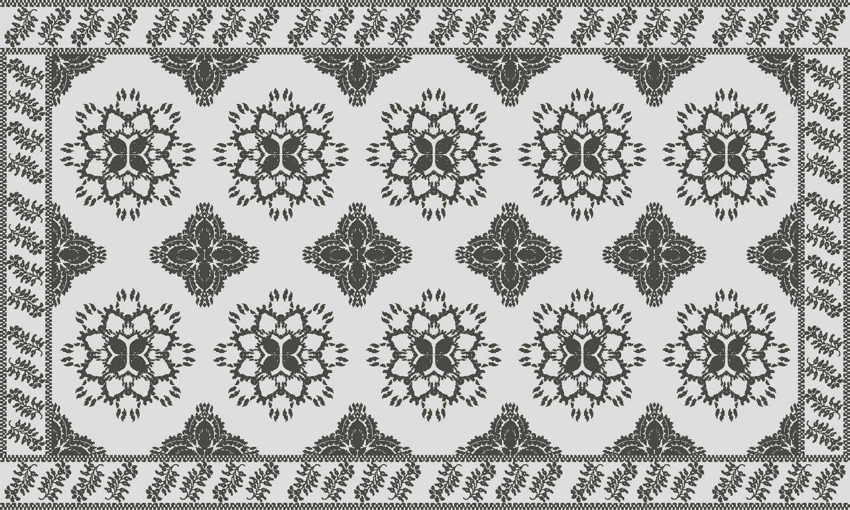 Tapis vinyle salle à manger motif floral vintage - TenStickers