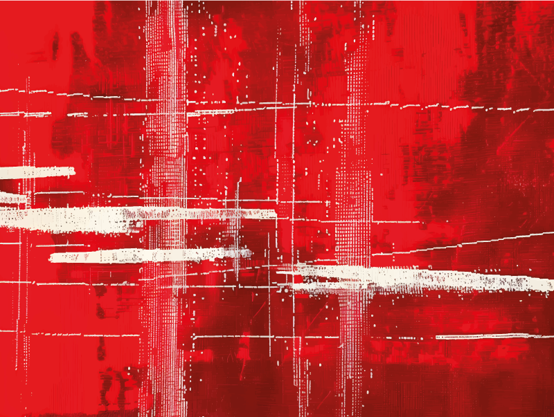 Tapis vinyle rouge motif de lignes modernes - TenStickers