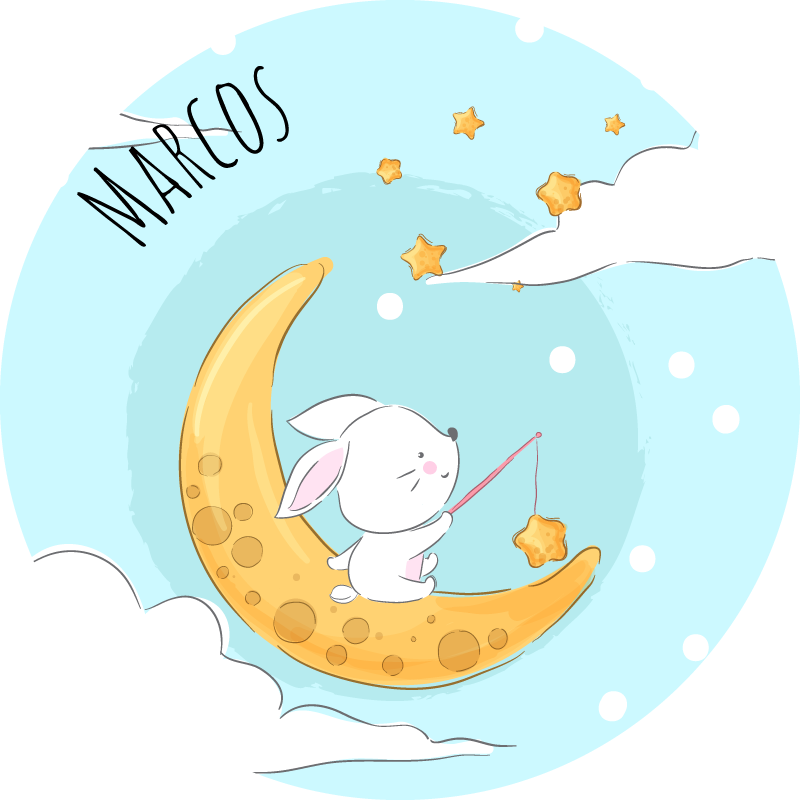 Tapis vinyle personnalisé pêche au clair de lune - TenStickers