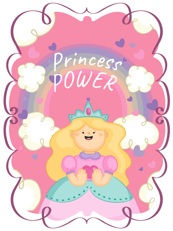 Tapis vinyle pour enfants tapis de jeu princesse power - TenStickers