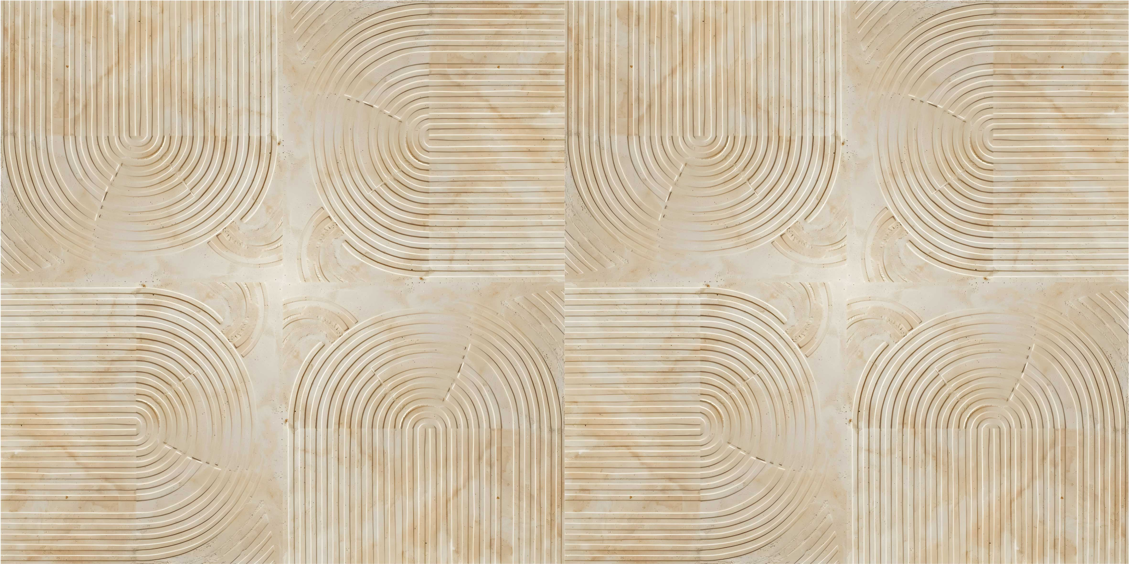 Tapis vinyle beige arcs modernes - TenStickers