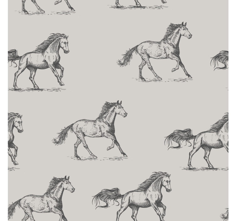 Papier peint chevaux motif simple gris - TenStickers