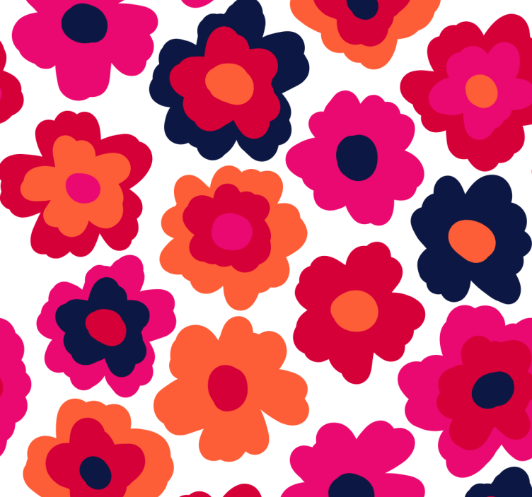 Papier peint floral coquelicot rouge - TenStickers