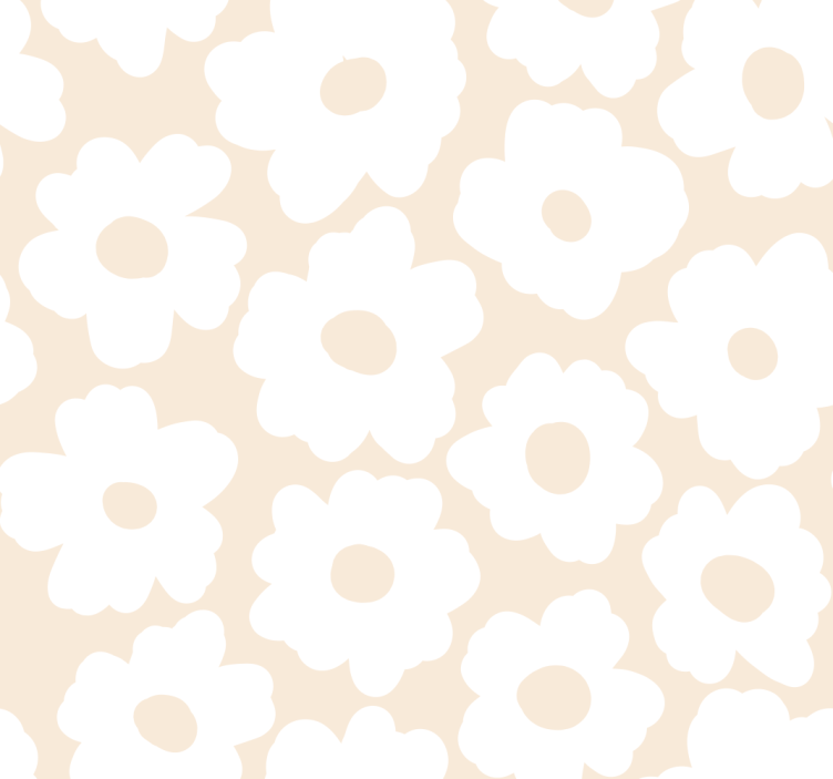 Papier peint floral coquelicot blanc - TenStickers