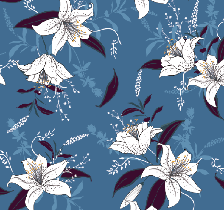 Papier peint floral motifs floraux élégants - TenStickers
