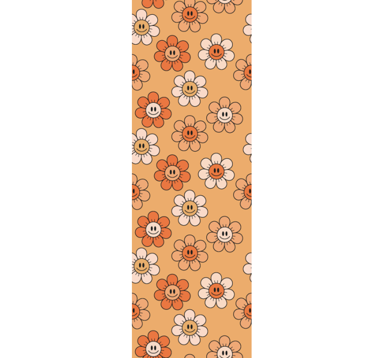 Papier peint floral motif floral souriant - TenStickers