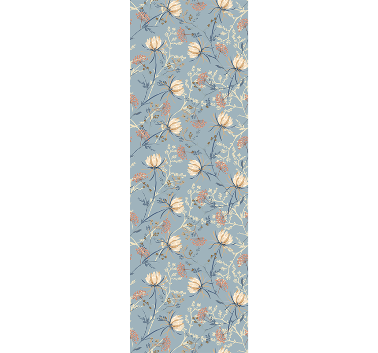 Papier peint floral scène de nature bleue - TenStickers
