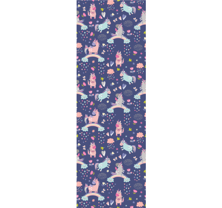 Papier peint chambre enfant motifs de licorne colorés - TenStickers