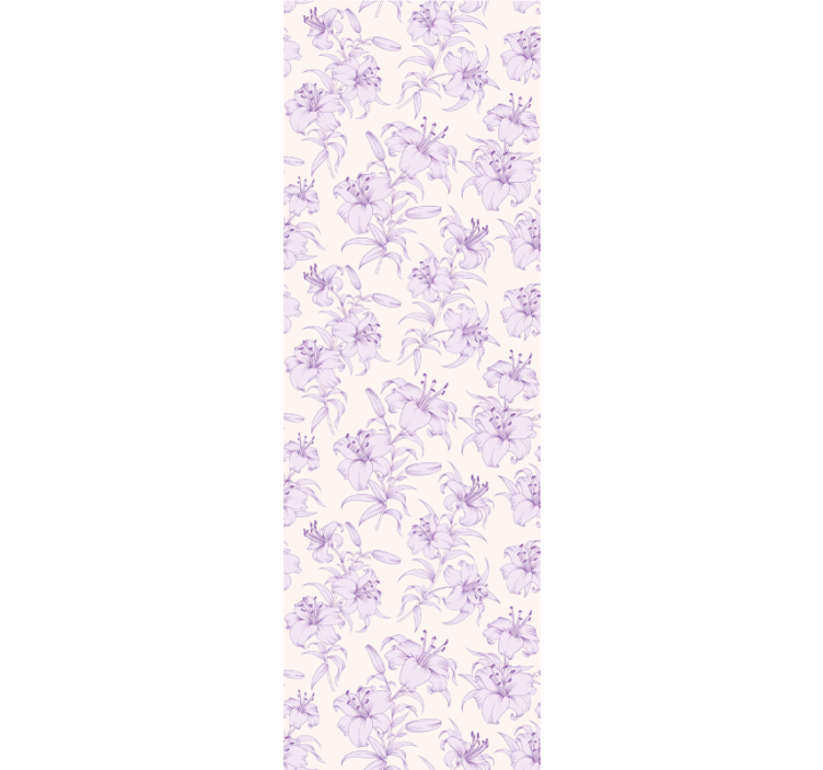 Papier peint floral élégant motif violet - TenStickers