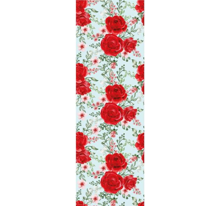 Papier peint floral fleur de rose rouge - TenStickers