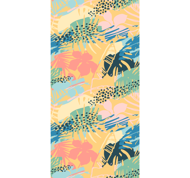 Papier peint nature motifs floraux tropicaux - TenStickers