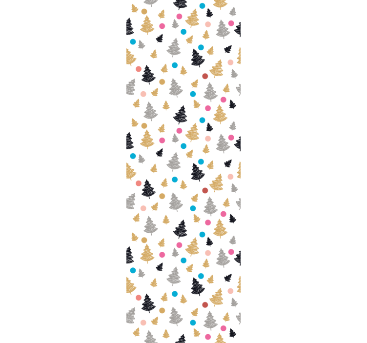 Papier peint arbre motif de pin coloré - TenStickers