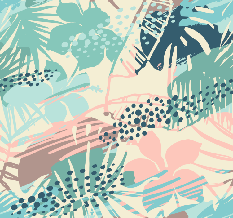 Papier peint jungle motif de feuilles exotiques - TenStickers