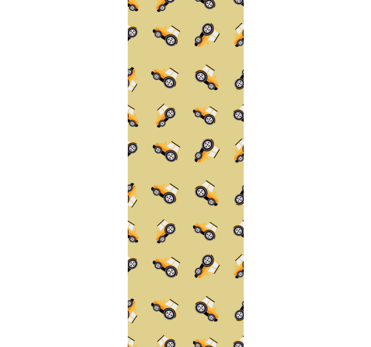 Papier peint chambre enfant camions de construction mignons - TenStickers