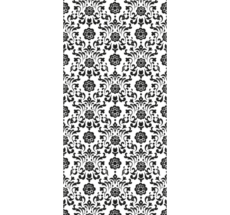Papier peint fleurs noir et blanc classique - TenStickers