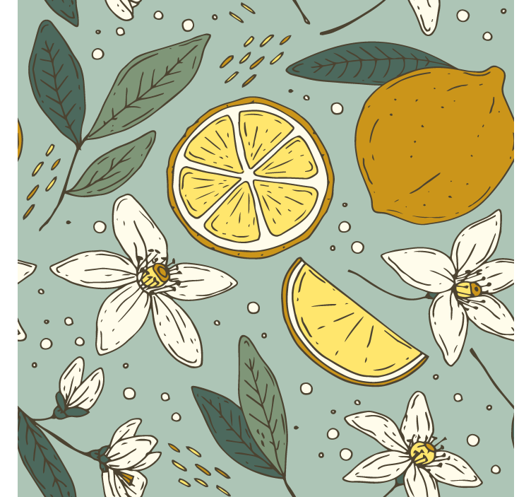 Papier peint cuisine motif citron coloré - TenStickers