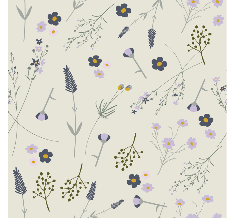 Papier peint cuisine fleur sauvage violette - TenStickers