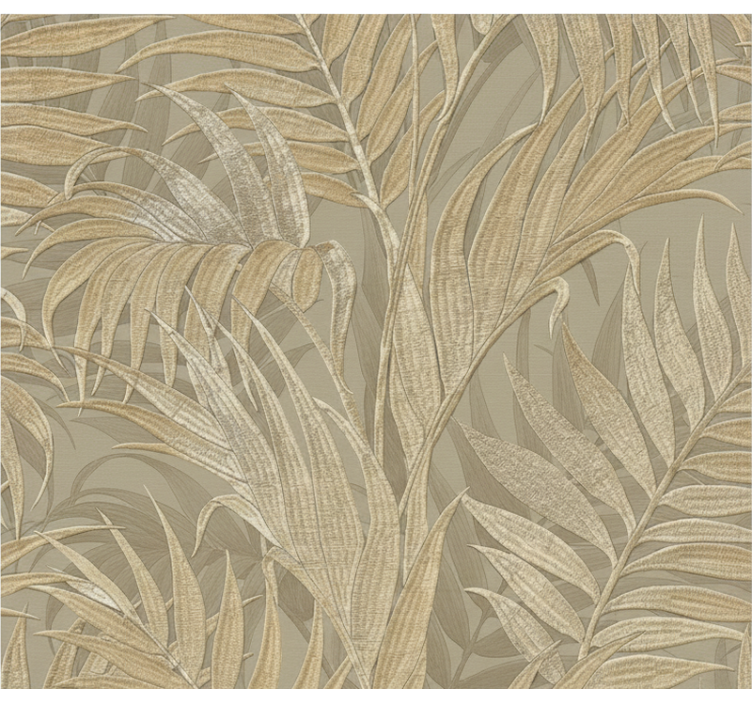 Papier peint feuilles texture palmier beige - TenStickers