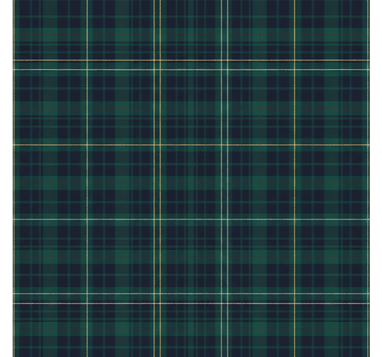 Papier peint vert tartan foncé - TenStickers