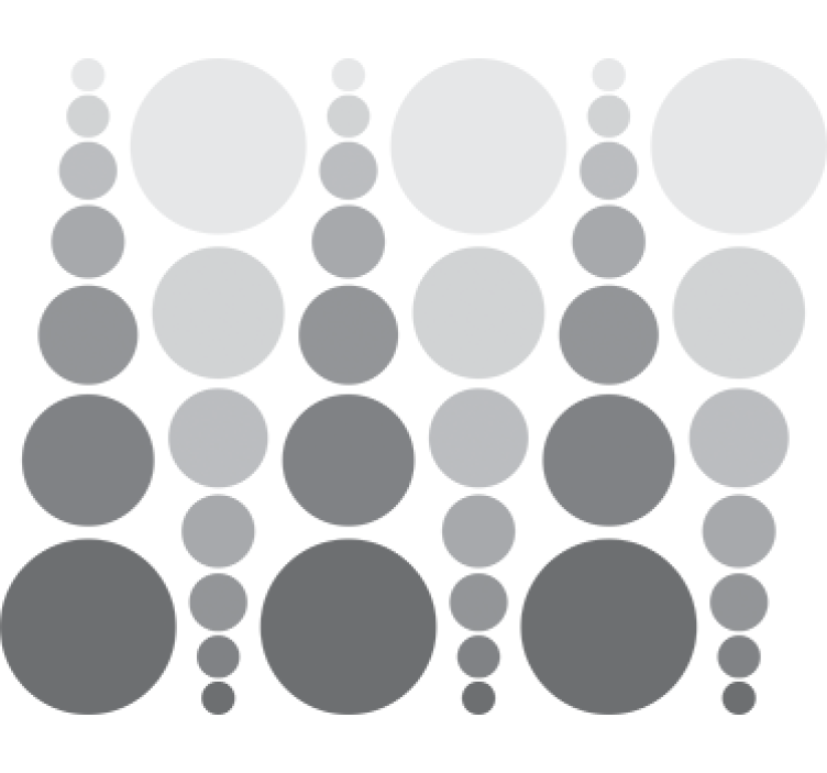 Papier peint géométrique cercles colorés en nuances de gris - TenStickers