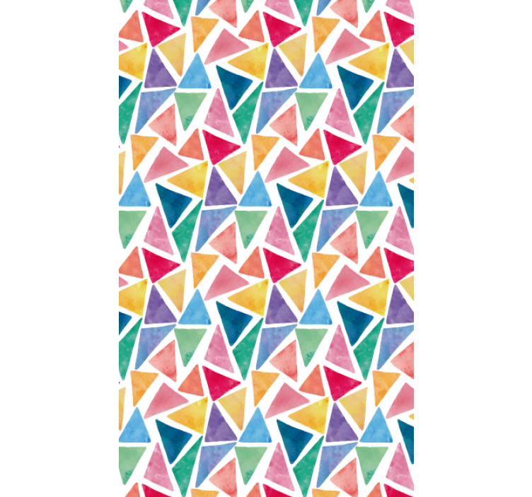 Papier peint géométrique triangles colorés joyeux - TenStickers