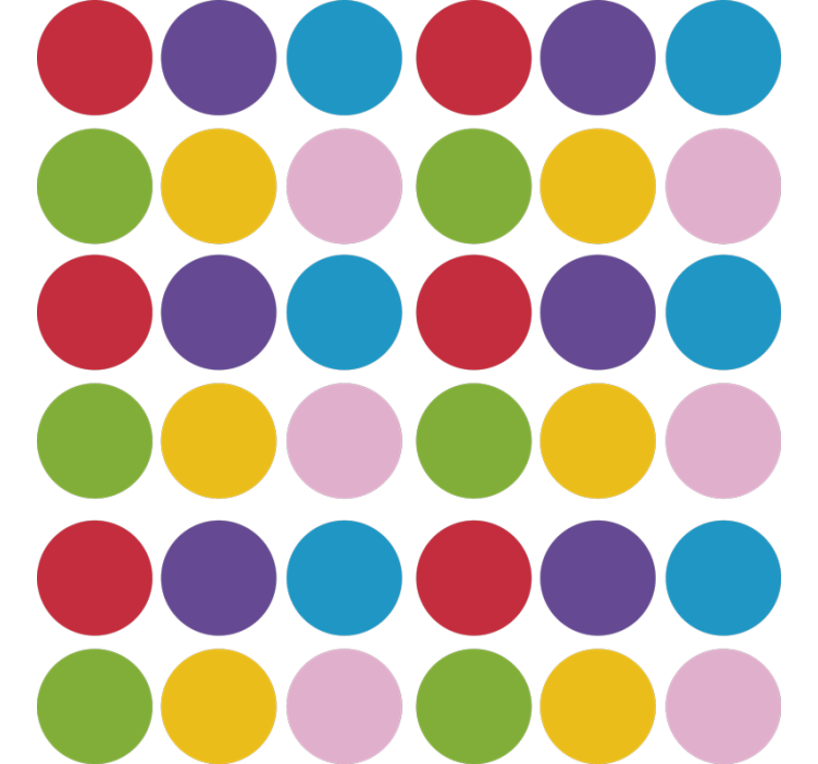 Papier peint géométrique cercles colorés simples - TenStickers