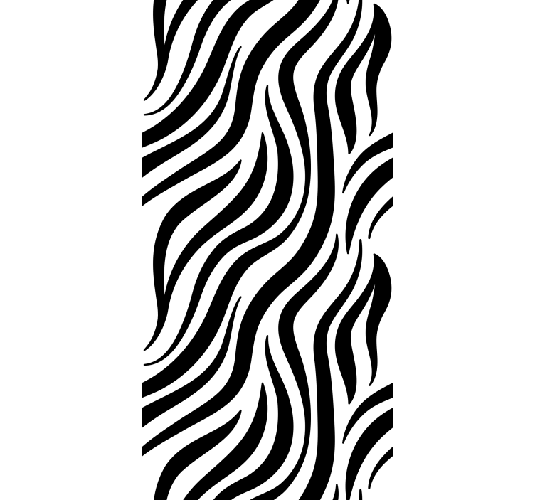 Papier peint géométrique rayures zèbre noir et blanc - TenStickers