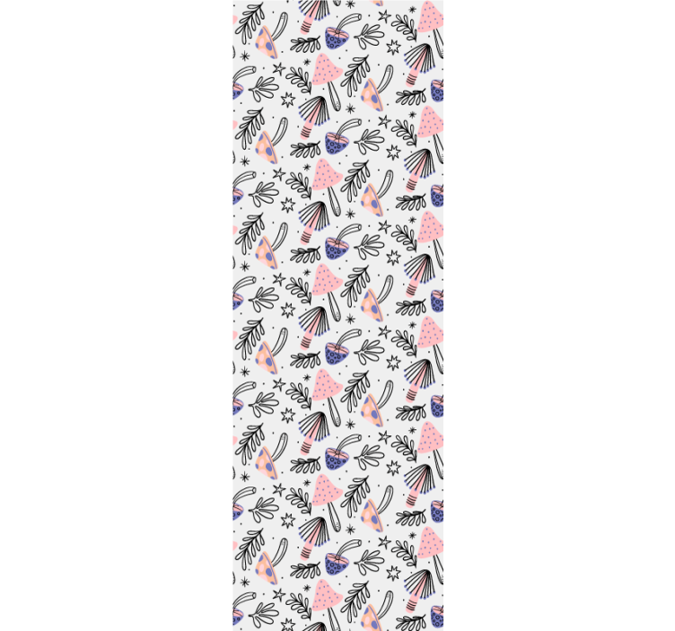 Papier peint nature champignons et fleurs classiques - TenStickers