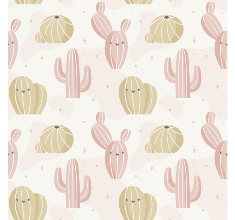 Papier peint nature motif cactus mignon - TenStickers