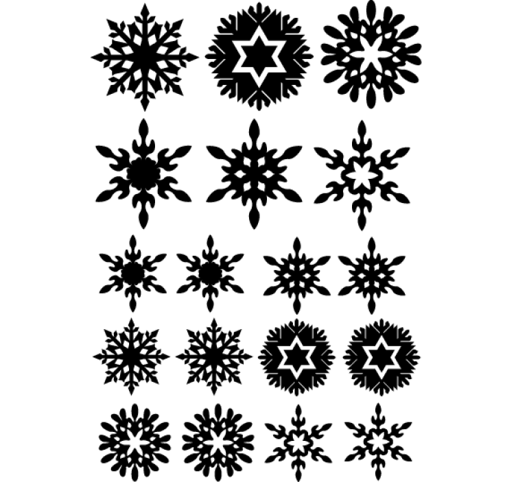 Papier peint noel flocons de neige noirs - TenStickers