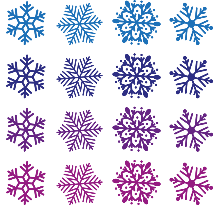 Papier peint noel flocons violets et bleus - TenStickers