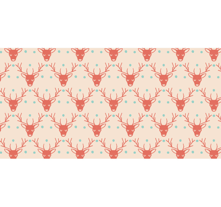 Papier peint noel motif rennes rouges - TenStickers