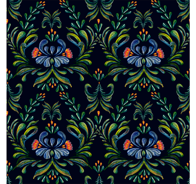 Papier peint ornemental motif folklorique coloré - TenStickers