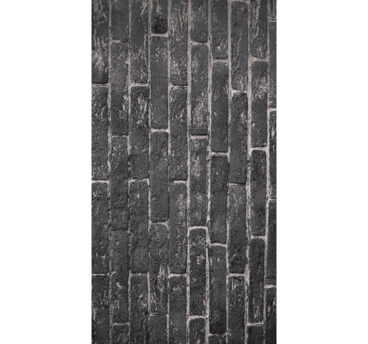 Papier peint ornemental mur gris en briques de pierre - TenStickers